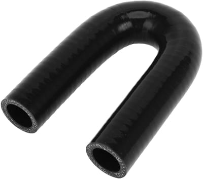 Dailygoods- Siliconen Slang 180 Graden - Zwart - Binnendiameter 22 mm - Lengte 120 mm - Meerlaags Geweven - Temperatuurbestendig tot 300 ℃ - Koelslang