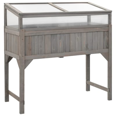 vidaXL - Plantenbak - verhoogd - met - kas - 110x54x120 - cm - massief - vurenhout
