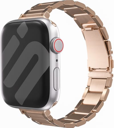 Strap-it Luxe 'slim' metalen band - geschikt voor Apple Watch Series 1/2/3/4/5/6/7/8/9/10/11/SE/SE2/SE3 - slank RVS stalen bandje voor de iWatch maat: 38 / 40 / 41 / 42mm - rosé goud / rosegold