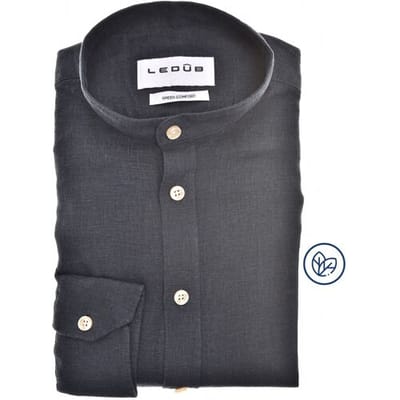 Ledûb Overhemd Linnen Blend Slim Casual Navy / male