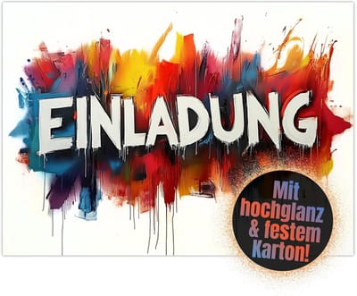 Uitnodigingskaarten Kinderfeestje Graffiti Stijl - 12 Stuks DIN A6