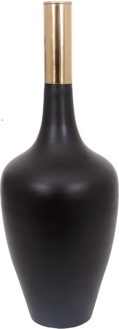 vaas Sonia 22x22x59cm groot black/gold