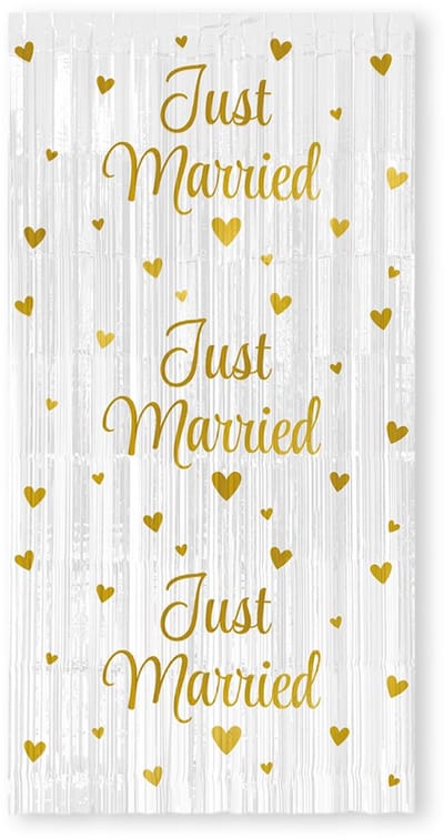 Q2P - Gevelvlag - Just Married - Versiering - Huwelijk - Bruiloft - Decoratie - Vlaggenlijn - Vlag