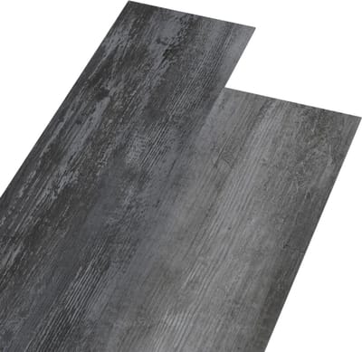 Zelfklevende vloerplanken - PVC vloerbedekking - Vloer vernieuwen - Waterdicht en antislip - 5.02 vierkante meter - Glanzend grijs
