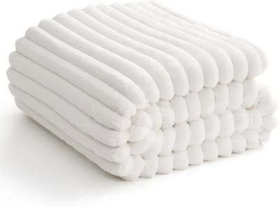 Grote fleece deken voor eenpersoons- en tweepersoonsbed, 220 x 240 cm, zachte en warme flanellen bankdeken