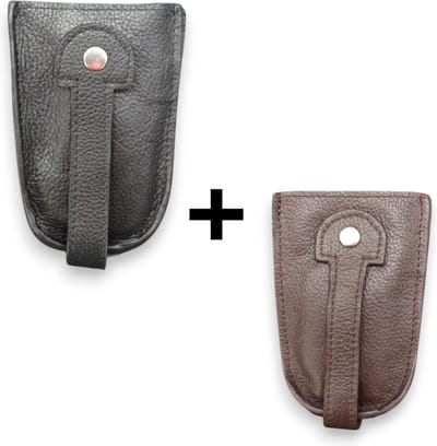 Safekeeper Leren Sleuteletui - Kloksleutel - Sleutelzakje - Sleuteltasje - Dames - Heren - 2pack