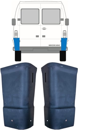 Reparatiepaneel achter hoek voor Mercedes T1 207-410 1977-1995 / Links + Rechts