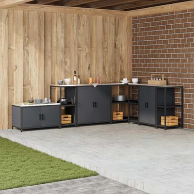 vidaXL - Keukenplankeenheid - HATTEM - Antracietkleurig - 40 - x - 50 - x - 92 - cm