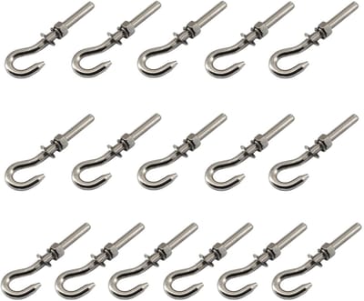 Dailygoods- Oogbout 16 Stuks - M5 - Roestvrij Staal 304 - Duurzaam - Corrosiewerend - Geschikt voor Binnen/Buitengebruik - Haakbout