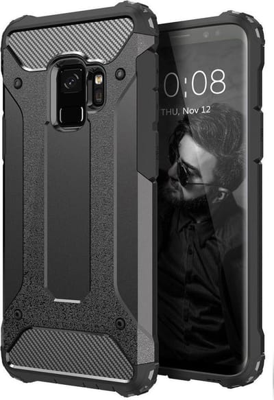 Hoesje Geschikt voor Samsung Galaxy S9 | Shock Proof | Hybride Back Cover | Beschermhoes | Schokbestendig | Extra bescherming | Zwart