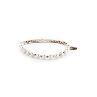 CO88 Collection Elemental 8CB-90314 Rekarmband met Parels en Stalen Beads - One-size - Rosékleurig