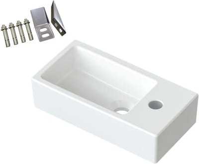 Keramische Wastafel - Klein fonteintje - Badkamer Inrichten - Ultradunne rand - 405 x 20 cm - Wit