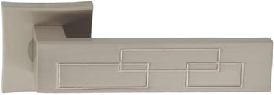 Domino® Deurklink MAYA QR M9 - Nikkel gelakt - Deurkruk, Deurbeslag, Deurklinken voor Binnen - Deurbeslag van aluminium - Deurklink voor kamerdeur, kantoordeur, kelderdeur en binnendeur