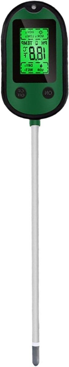 Bodemmeter 5-in-1 - Plantenmeter Vochtdetector - Planten Verzorgen - Uitgebreide Bodemtest - 33 cm Lengte - Zwart