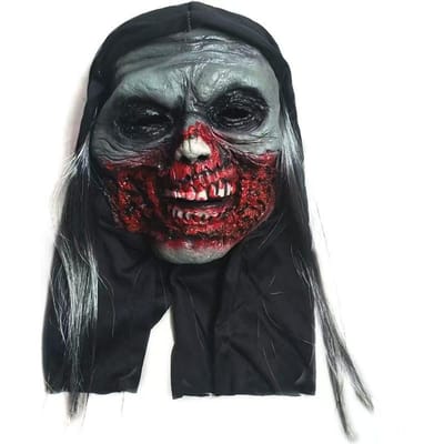 Feest Horror Zombie Gezichtsmasker One size fits all adults rood
