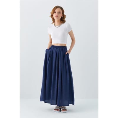 Hoge Taille Lange Rok met Zakken
