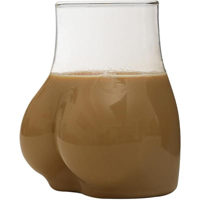 Schattige Lichaam Kont Shotglaasjes Borosilicaatglas Transparante Koffiekopjes Melkbekers Kont Drinkbekers Hoge Kwaliteit Feest Grappige Mok 450ml white