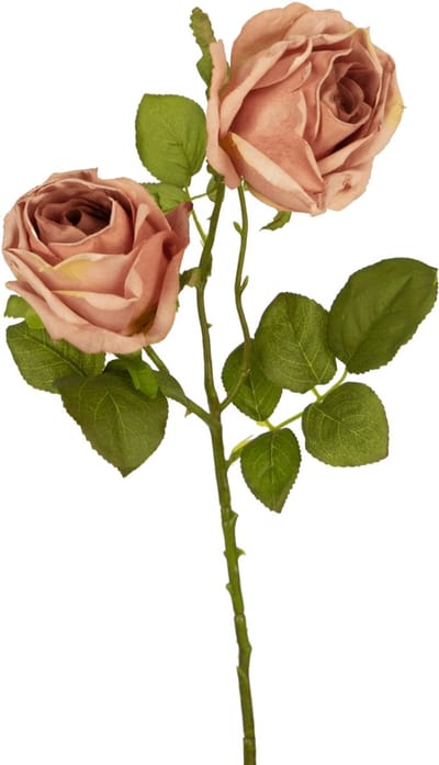 Easyplants | Kunstroos Deluxe 55 cm roze | Zijde | Nepbloemen | roze | Onderhoudsvrij | Kant-en-klaar