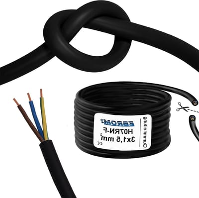 Rubberen Kabel - Aansluitkabel Flexibel - Industriële Toepassingen - Zeer Flexibel Oliebestendig - 15 meter - Zwart
