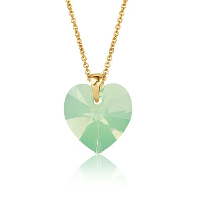 Montebello Ketting Fleur HG528 - Swarovski Hart - 925 Zilver Verguld - Ø14mm - 50cm