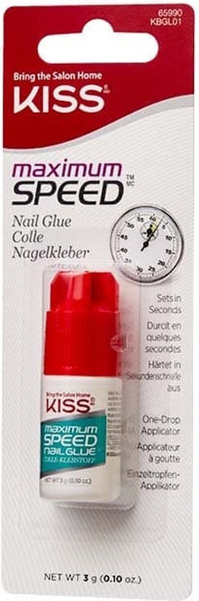 KISS Maximum Speed Nagellijm – Sneldrogende Nagel Lijm voor Kunstnagels, nepnagels & Nagelreparatie – 3 gr