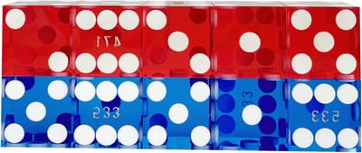 Dobbelstenen Set - Casino Dobbelstenen - Spel & Amusement - Precisie Geserialiseerd - 19mm 10 Stuks - Blauw Rood