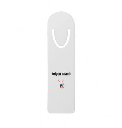 Hacebo® - badminton met man metalen boekenlegger - Badminton - badmintoners - met eigen naam - badminton liefhebbers - cadeau - kado Bladwijzer boekenleggers - 12.7 cm x 3.2cm