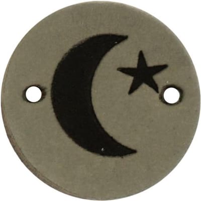 Durable Leren Label – Maan & Ster Opdruk – Duurzaam & Stijlvol (2 stuks)
