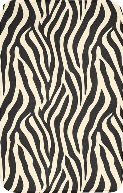 WC mat 50x80 cm - Antislip - Zebra - Print - Klassiek - Zwart - Toiletmat - Vloermat - Douchemat - Toilet tapijt - Toiletmatten