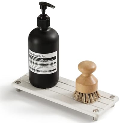 Beige Gootsteen Caddy - Aanrecht Organizer voor Zeep, Spons en Tandenborstels