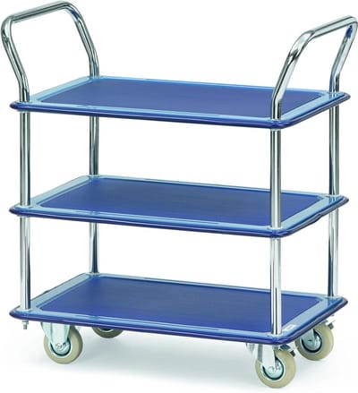 Stalen Tafelwagen - Dolly Transportwagen - Materiaal Verplaatsen - Volledig Stalen Frame - 740 x 480 mm - Blauw