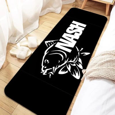 Nash Fishing Logo Antislip Wasbare Deurmat voor Entree, Keuken, Woonkamer, Hal, Badkamer – Huisdecoratie voor Vissers 40x60cm