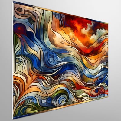 Olieverf relief schilderij | Verheven abstractie: een kleurrijke, tastbare oase van verbeelding | Kunst - 80x80 centimeter op Forex | Foto op Forex