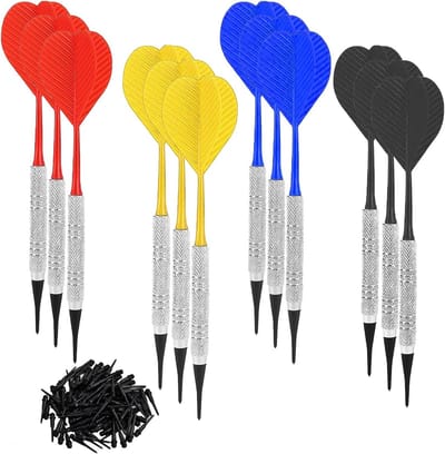 12 Stuks Soft Dartpijlen Set met 100 Reservepunten - Geschikt voor Elektronisch Dartbord