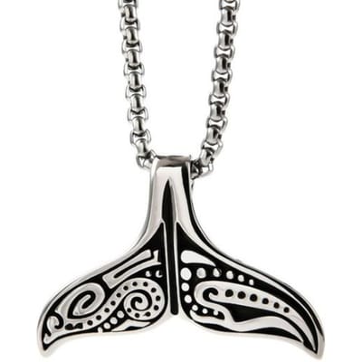 Creatieve Walvisstaart Gesneden Golf Hanger Heren Ketting Mode Persoonlijkheid Casual Feest Sieraden Cadeau zilver