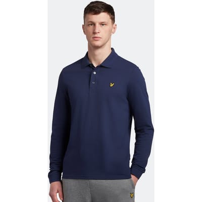 Lyle and Scott Longsleeve Polo Navy - Maat XS - Heren