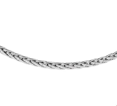 Zilver Gerhodineerde Collier vossestaart 4 1321593 43 cm