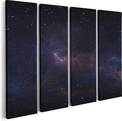 Artaza Canvas Schilderij Vierluik Ruimte met Sterren - Heelal - 80x60 - Foto Op Canvas - Canvas Print