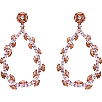 Luxenter Oorbellen van 925 sterling zilver en veelkleurige zirkonia met 18-karaats roségouden afwerking - Wade