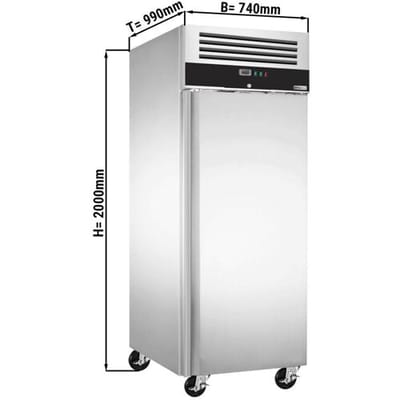 GGM Gastro Bäckerei-Tiefkühlschrank Edelstahl ECO - EN 600x800 - 600 Liter - 1 Tür, Schienen & Tragroste Zilver