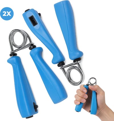 Lomera Knijphalters met Teller – Set van 2 – Handtrainers – Gripversterker – Fitnessaccessoires – Handknijper – Tellerfunctie – Handspieren Trainen – Ergonomisch Ontwerp – Compact Formaat – Thuis Workout – Spierkracht Verbeteren