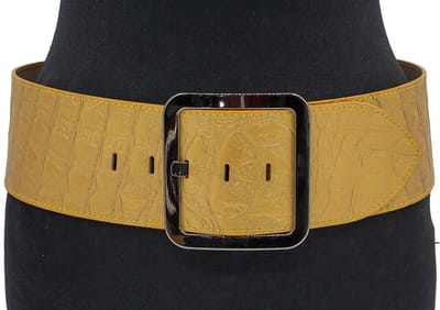 Brede dames heupriem mat goud - 8 cm breed - Leer - Brede riem - Casual - Maat 85