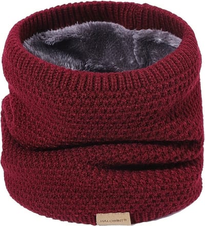 Nivard Nekwarmer - Dames - Fleece - Motor - Bandana - Masker - Colsjaal - Sjaal - Gewatteerd - Skiën - Warm - Rekbaar - Wijn Rood