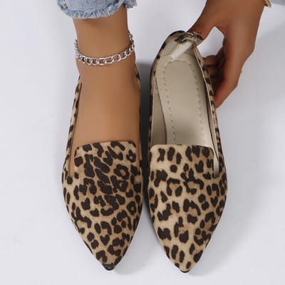 Mode Schoenen met Lage Instap Luipaardprint Lente Zomer Damesschoenen 45 kaki