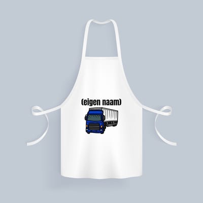 Akyol - blauwe vrachtwagen met eigen naam Keukenschort - Vrachtwagen chauffeur - vrachtauto chauffeurs - iemand die houdt van vrachtwagens - verjaardag - cadeau - kado - geschenk - 82 bij 71 cm