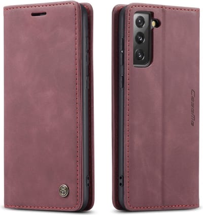 CaseMe Hoesje - Geschikt voor Samsung Galaxy S21 FE Hoesje - CaseMe 013 Book Case - Bordeaux
