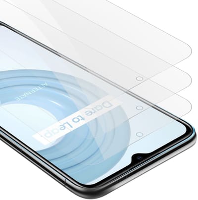 Cadorabo 3x Screenprotector geschikt voor Realme C21 - Beschermende Pantser Film in KRISTALHELDER - Getemperd (Tempered) Display beschermend glas in 9H hardheid met 3D Touch