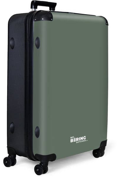 NoBoringSuitcases.com® - Koffer groot - Reiskoffer lichtgewicht - Olijf groen - Effen - Rolkoffer met 4 wielen - Grote trolley XL - 98 liter bagage