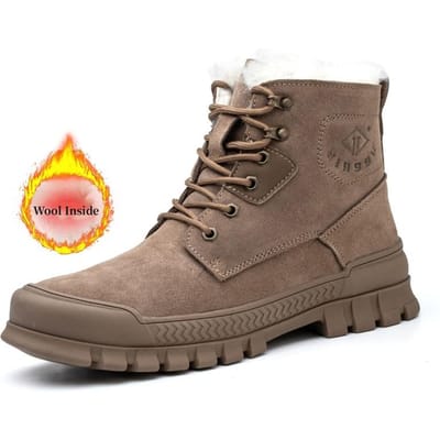 Winter Werkveiligheidsschoenen Heren Warm Verdikt Wol Veiligheidsschoenen Anti-smash Stalen Neus Schoenen Mannen Beschermende Werkschoenen 39