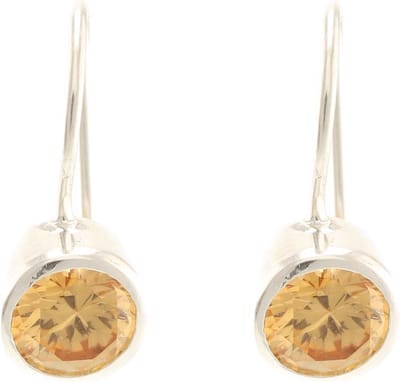 Behave - Dames oorbellen - Zilverkleur bruin kristal - Elegant 0,5 cm